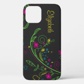 Gepersonaliseerde Neon Bloemen Case-Mate iPhone Case (Achterkant)