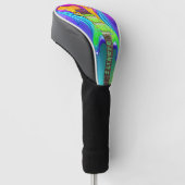Gepersonaliseerde Neon Guitar Psychedelic  Golf Golfheadcover (Schuin)