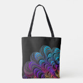 Gepersonaliseerde neon kleuren op zwart tote bag (Achterkant)