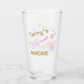 Gepersonaliseerde Neon Mancave 🍺 Faux Tavern Club Glas (Achterkant)