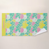 Gepersonaliseerde Neon Modern Bud & Flower Pattern Badhanddoek (Badhanddoek)