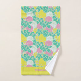 Gepersonaliseerde Neon Modern Bud & Flower Pattern Handdoek