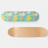 Gepersonaliseerde Neon Modern Bud & Flower Pattern Persoonlijk Skateboard (Horizontaal)
