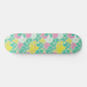 Gepersonaliseerde Neon Modern Bud & Flower Pattern Persoonlijk Skateboard (Horizontaal)