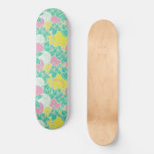 Gepersonaliseerde Neon Modern Bud & Flower Pattern Persoonlijk Skateboard (Voorkant)