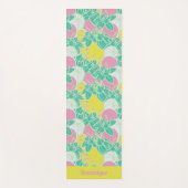 Gepersonaliseerde Neon Modern Bud & Flower Pattern Yogamat (Voorkant)