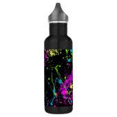 Gepersonaliseerde Neon Paint Splatter Kleurrijk Wa Waterfles (Links)