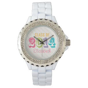 GEPERSONALISEERDE NEON REGENBOOGKLASSE VAN 2014 HORLOGE