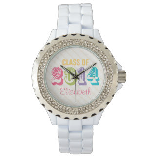 GEPERSONALISEERDE NEON REGENBOOGKLASSE VAN 2014 HORLOGE