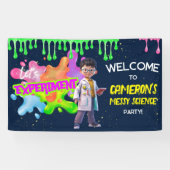Gepersonaliseerde Neon Science STEM Experiment Par Spandoek (Horizontaal)