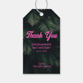 Gepersonaliseerde Neon Tropical Pink Dank je Cadea Cadeaulabel