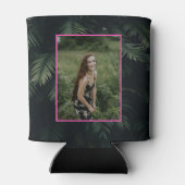 Gepersonaliseerde Neon Tropical Pink Photo Koelbox Blikjeskoeler (Achterkant)