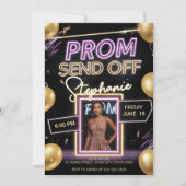 Gepersonaliseerde Neon Vibrant Prom Verstuur DIY F Kaart (Voorkant)