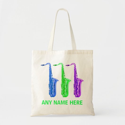 GEPERSONALISEERDE neonsaxofoons! Voeg om het even Tote Bag (Voorkant)