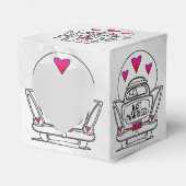 Gepersonaliseerde net gehuwde huwelijkskar bedankdoosjes (Voorkant Zijde)