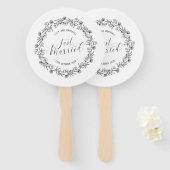 Gepersonaliseerde net getrouwd Floral | Handventil Handwaaier (Voorkant en achterkant)