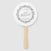 Gepersonaliseerde net getrouwd Floral | Handventil Handwaaier (Voorkant)