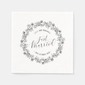 Gepersonaliseerde net getrouwde bloem | Papieren S Servet (Voorkant)