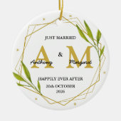 Gepersonaliseerde net getrouwde cadeau Mr & Mrs We Keramisch Ornament (Voorkant)