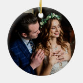 Gepersonaliseerde net getrouwde cadeau Mr & Mrs We Keramisch Ornament (Achterkant)