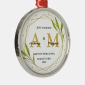 Gepersonaliseerde net getrouwde cadeau Mr & Mrs We Metalen Ornament (Rechts)