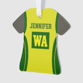 Gepersonaliseerde Netball Acryldonkere huid Ornament (voorkant)