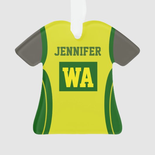Gepersonaliseerde Netball Acryldonkere huid Ornament (voorkant)