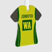 Gepersonaliseerde Netball Acryldonkere huid Ornament (voorkant)