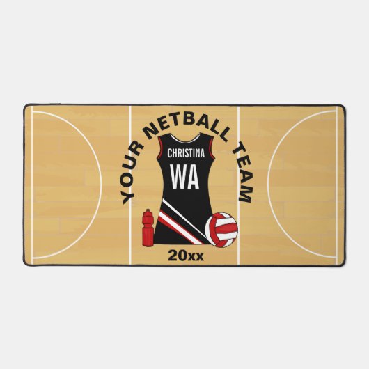 Gepersonaliseerde Netball speler Desk Mat (Voorkant)
