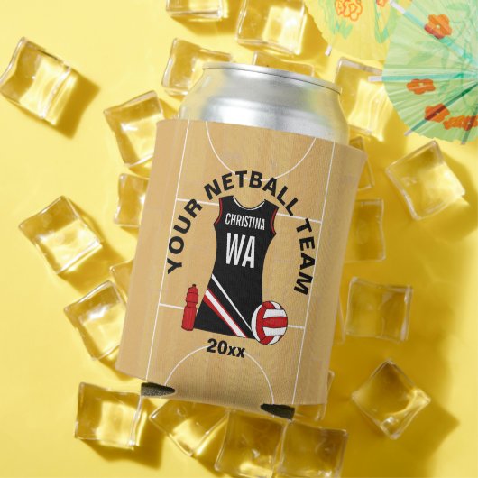 Gepersonaliseerde Netball speler team award Blikjeskoeler (Insitu Zomer)