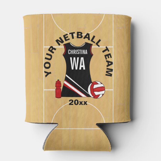 Gepersonaliseerde Netball speler team award Blikjeskoeler (Achterkant)