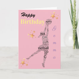 Gepersonaliseerde Netball Theme Verjaardag Kaart