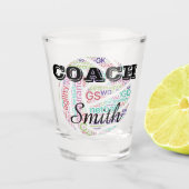 Gepersonaliseerde Netball-touringcar Gift Shot Glas (Voorkant)