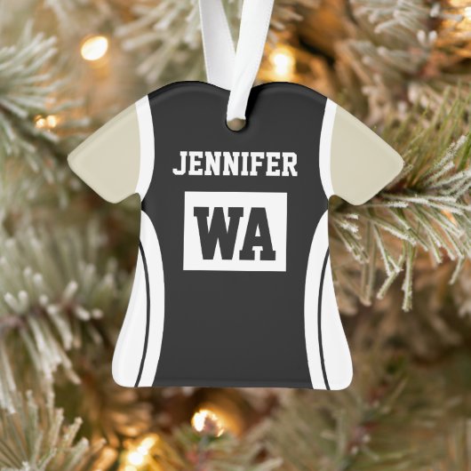 Gepersonaliseerde Netball Uniform Lichte huid Ornament (Boom)