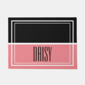 Gepersonaliseerde netnaam Roze voedsel- en waterma Deurmat (Voorkant)