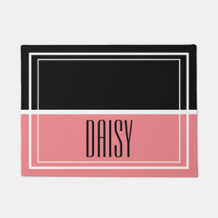 Gepersonaliseerde netnaam Roze voedsel- en waterma Deurmat