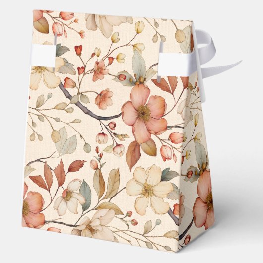 Gepersonaliseerde Neutral Beige Wildflower Baby sh Bedankdoosjes (Achterkant)