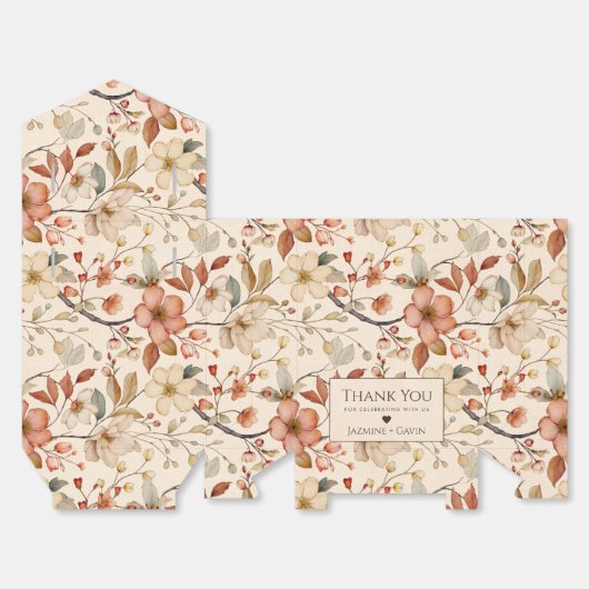 Gepersonaliseerde Neutral Beige Wildflower Baby sh Bedankdoosjes (Ongevouwen)