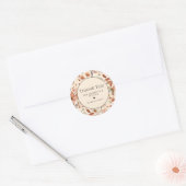 Gepersonaliseerde Neutral Beige Wildflower Dank u Ronde Sticker (Envelop)