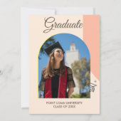 Gepersonaliseerde Neutrale Boho Foto Graduation Pa Kaart (Achterkant)