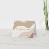 Gepersonaliseerde neutrale organische golvende str bedankkaart (Voorkant)