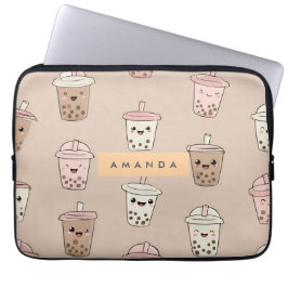 Gepersonaliseerde neutrale Schattigee Melkachtige  Laptop Sleeve