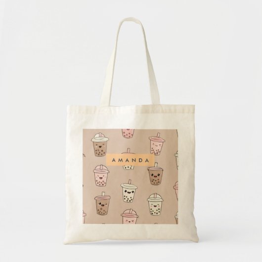 Gepersonaliseerde neutrale Schattigee Melkachtige  Tote Bag (Voorkant)