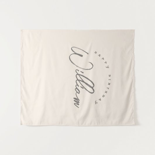 Gepersonaliseerde neutrale verjaardagsbanner jonge wandkleed (Voorkant (horizontaal))