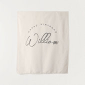 Gepersonaliseerde neutrale verjaardagsbanner jonge wandkleed (Voorkant)