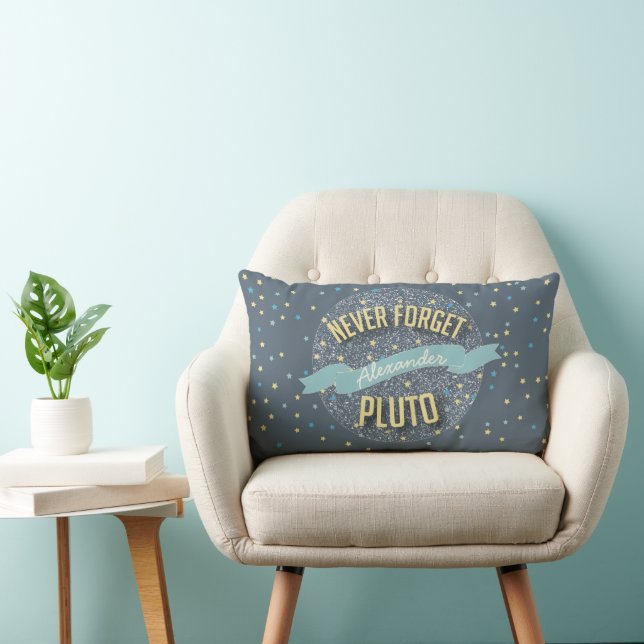 Gepersonaliseerde Never Forget Pluto Starry Sky Kussen (Stoel)
