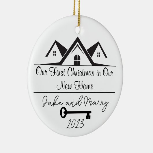 Gepersonaliseerde New Home Kerst Ornament (Rechts)