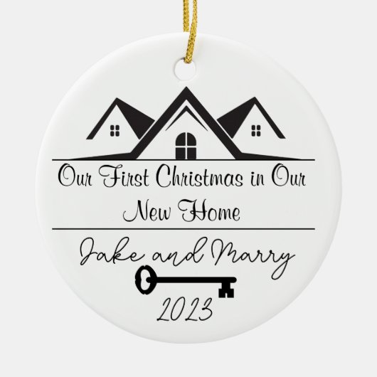 Gepersonaliseerde New Home Kerst Ornament (Voorkant)