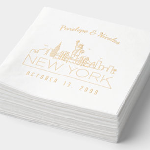 Gepersonaliseerde New York Napkins Gold Folie Servetten