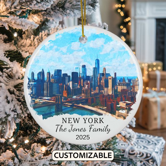 Gepersonaliseerde New York Ornament, New York Gift Keramisch Ornament